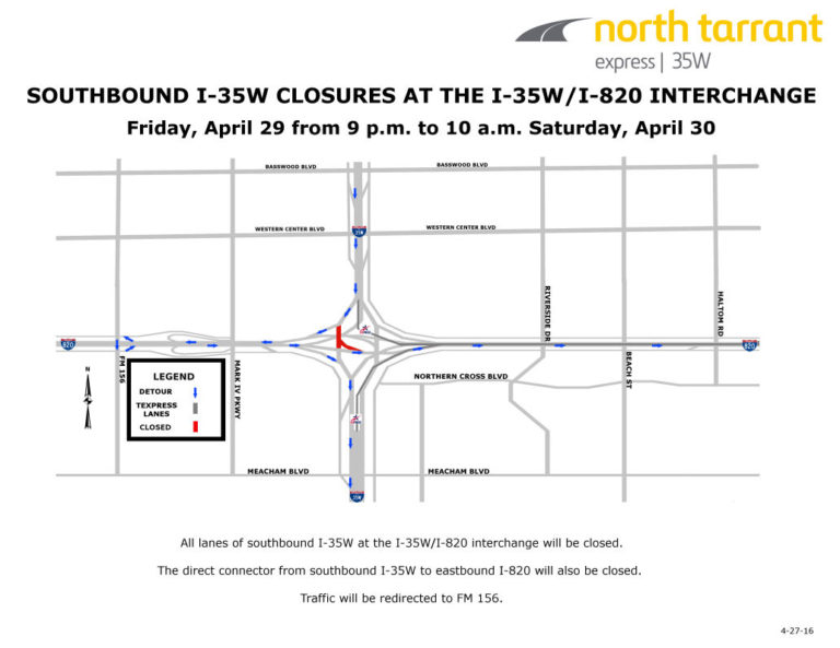 Fort Worth road closures ahead