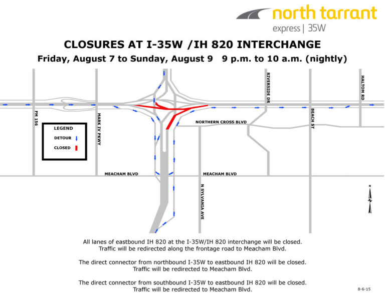 Overnight I-35W/Loop 820 closures set for Friday, Saturday