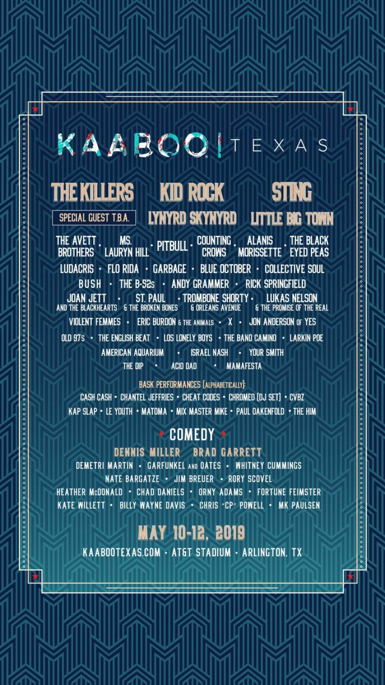 KAABOO festival announces lineup with The Killers, Kid Rock, Sting
