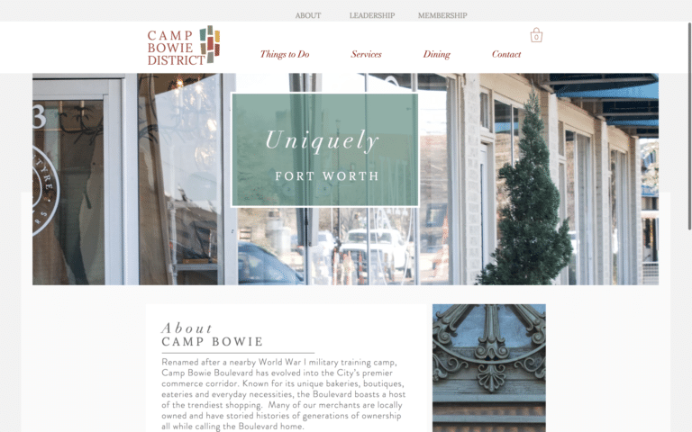 Camp Bowie District Inc. launches new website