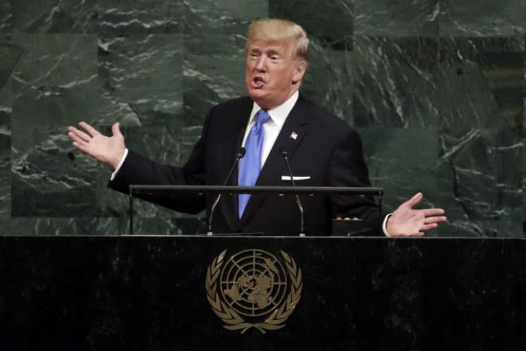 In stark UN speech, Trump threatens to “destroy” North Korea