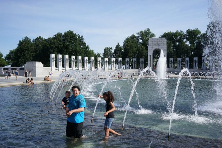 At WWII Memorial, a complicated question: To wade or not to wade?