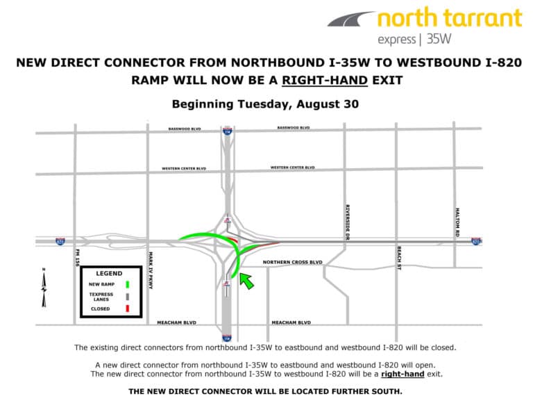 New direct connectors mean Loop 820/I-35W traffic shift