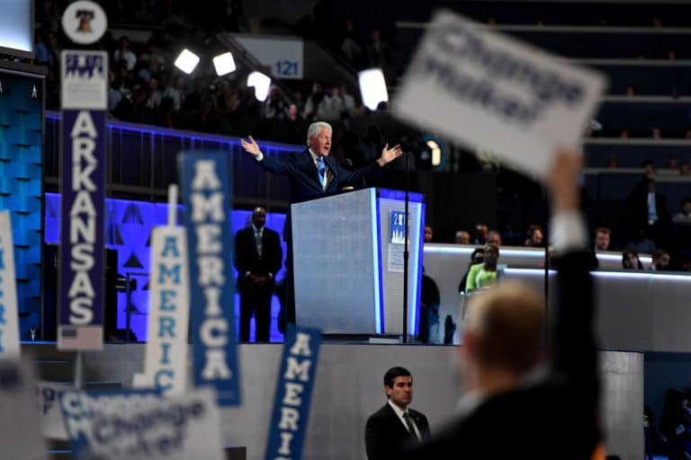 Only the Clintons: Bill delivers the speech no one else could