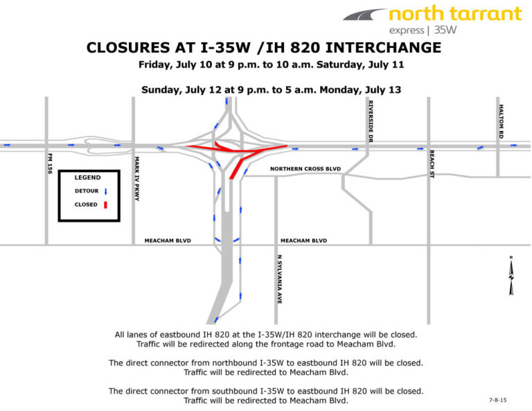 Overnight closures announced for I-35W/Loop 820
