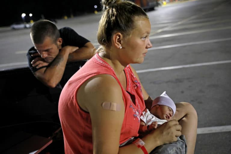 Child of the storm: Homeless baby, family shelter at Walmart