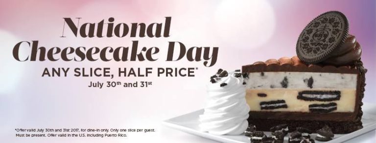 The Cheesecake Factory celebrates National Cheesecake Day