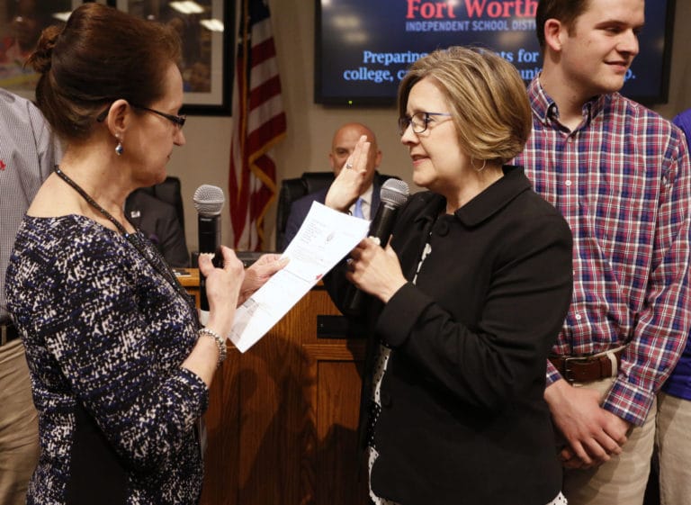 Fort Worth ISD swears in new members, returning incumbent