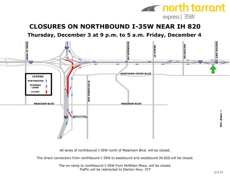I-35W closures continue through Dec. 7