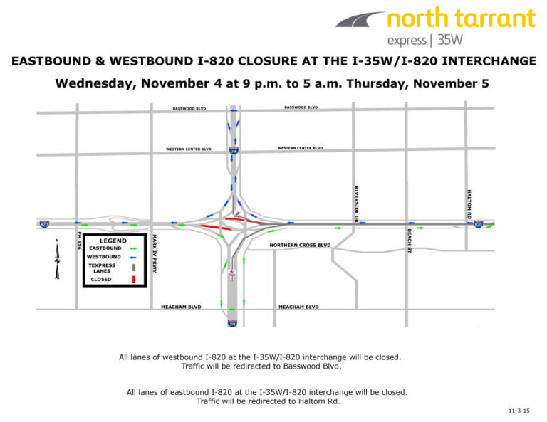 More I-35W/Loop 820 closures begin late Wednesday