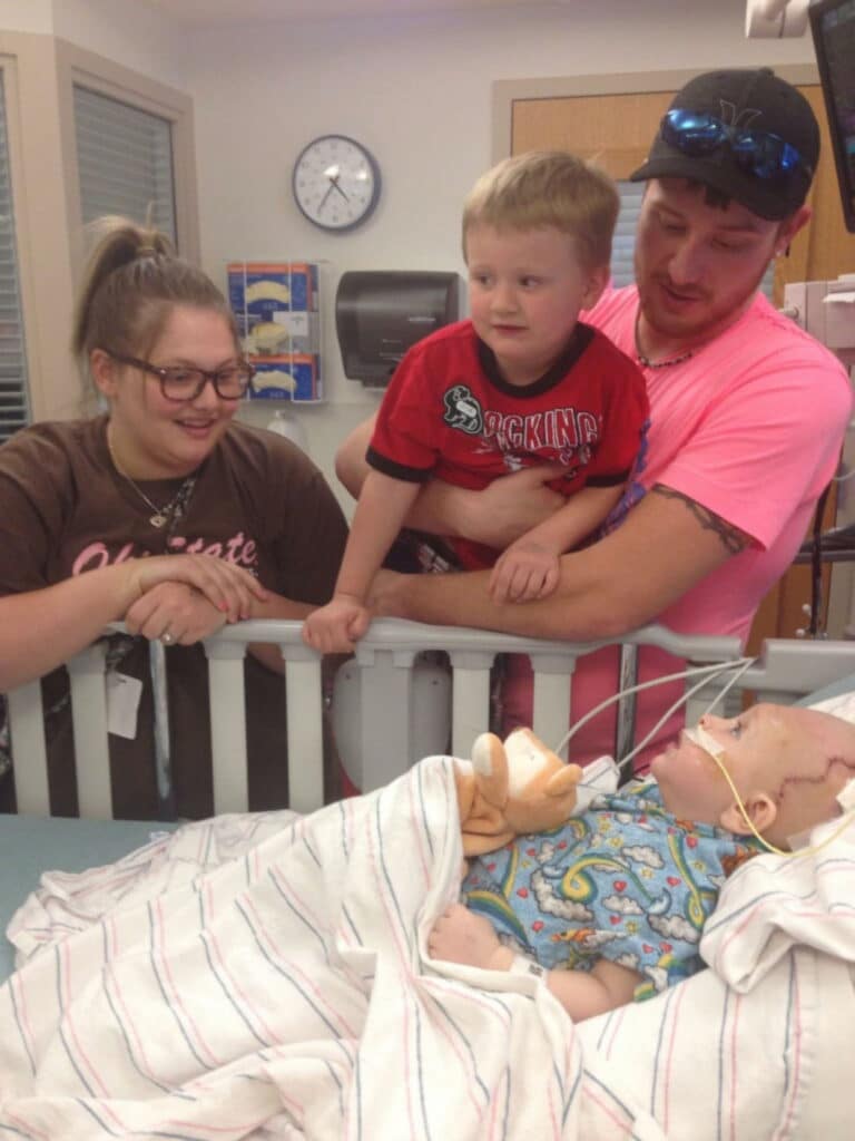 ‘We had no hope’: The amazing story of the baby born with his brain outside his skull