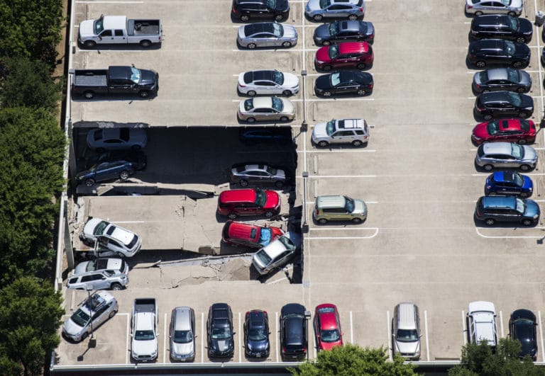 Parts of Texas parking garage collapse five hours apart; no apparent injuries