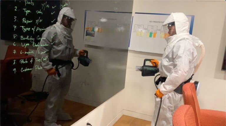 Local company treats own employees with suspicious symptoms