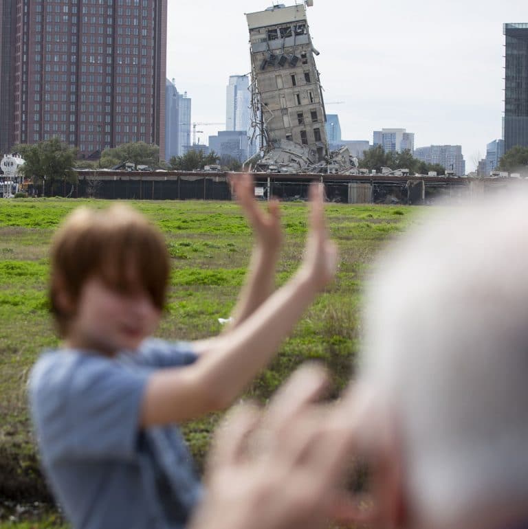 ‘Leaning Tower of Dallas’ endures blows from wrecking ball