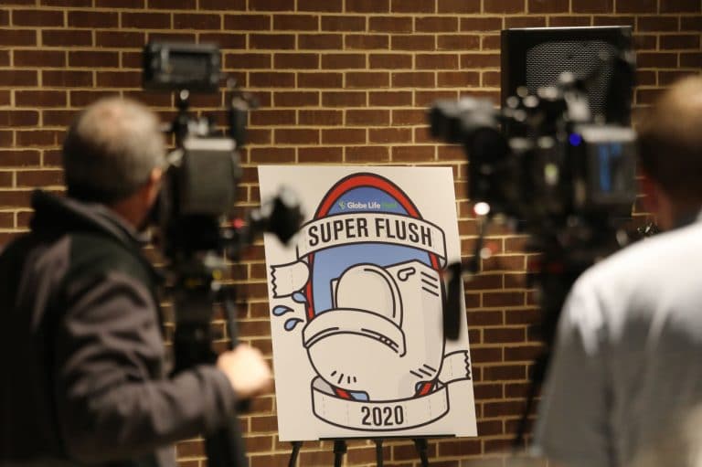 Going, going, flushed: Contractors, students test Globe Life plumbing system