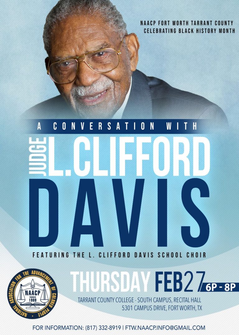 Conversation with legal legend Judge L. Clifford Davis tonight at TCC South