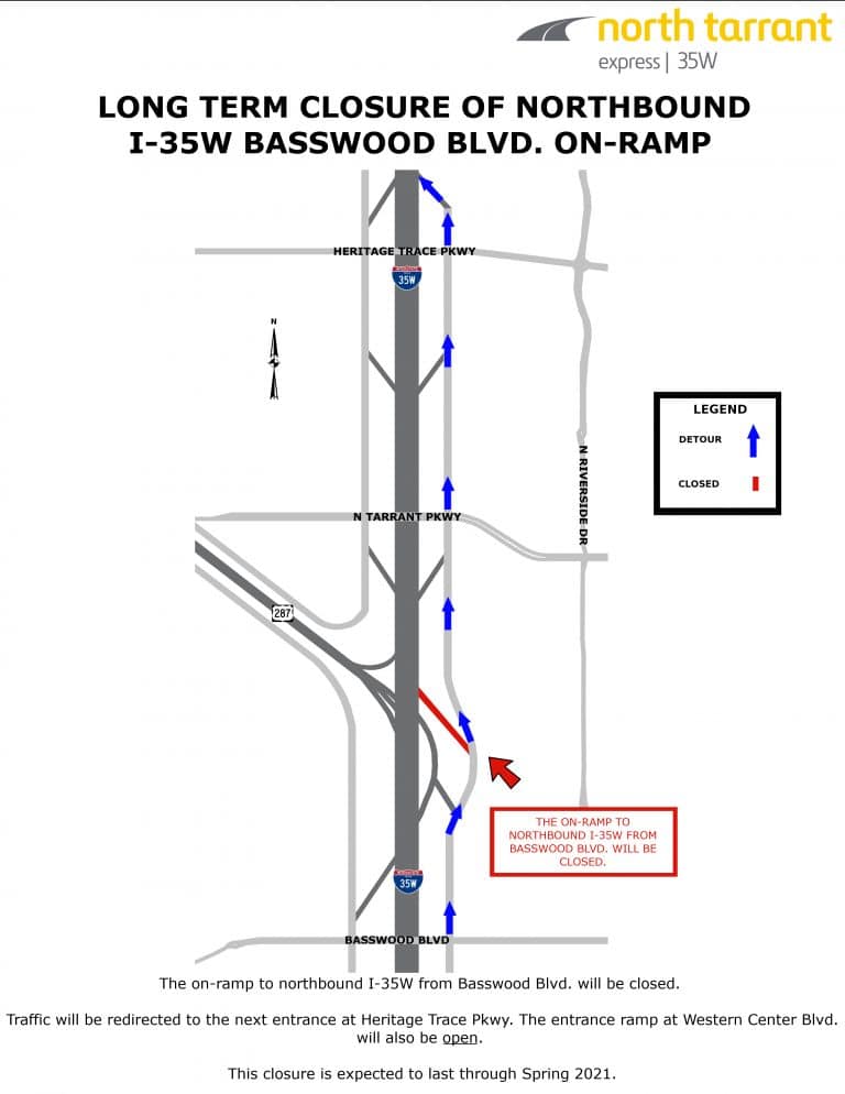 Northbound I-35W Basswood Boulevard On-Ramp Long Term Closure