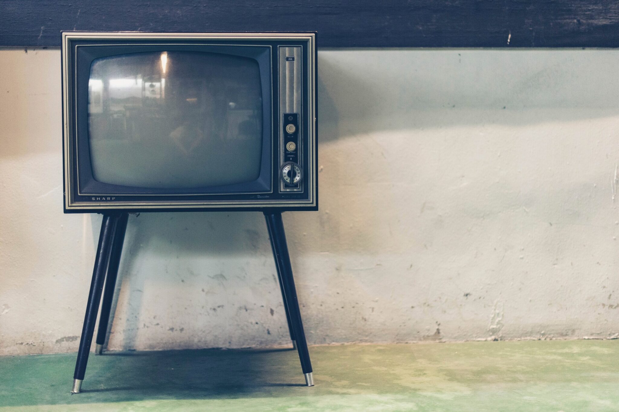 turned off vintage CRT television