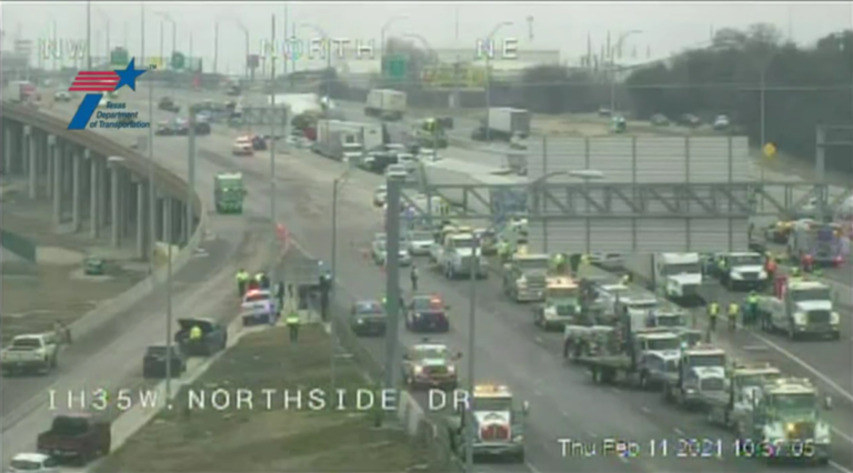 Pileup shuts down Texas road; icy weather in store for many