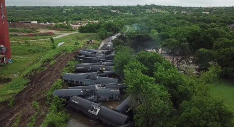 Train derailed in Fort Worth after flooding weakened tracks