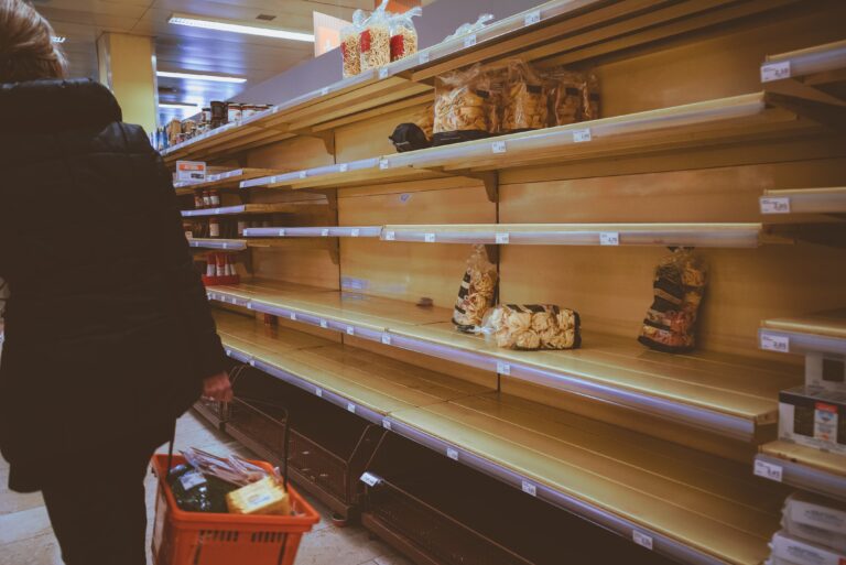 Grocery shoppers finding empty shelves as virus, weather zap supply