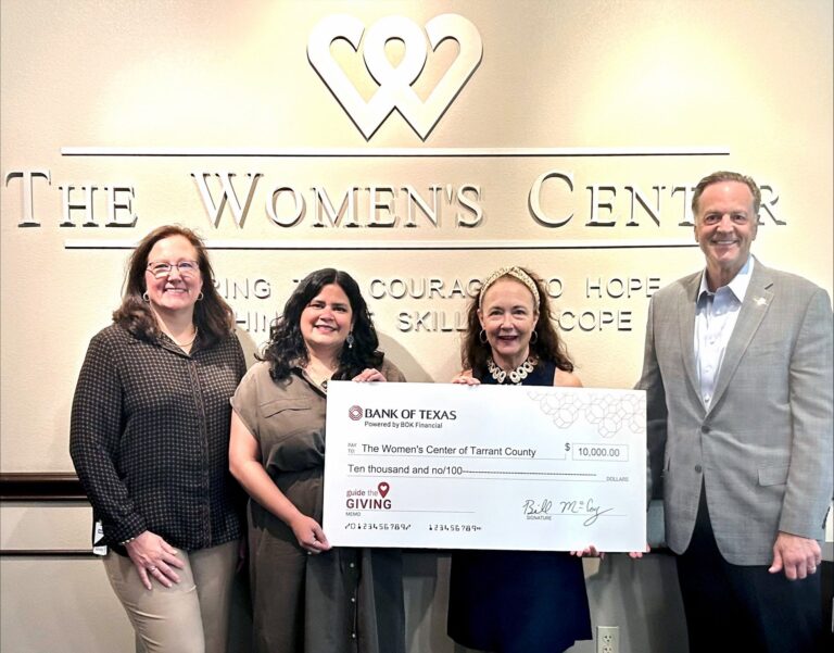 Bank of Texas donates $10,000 to the Women’s Center of Tarrant County