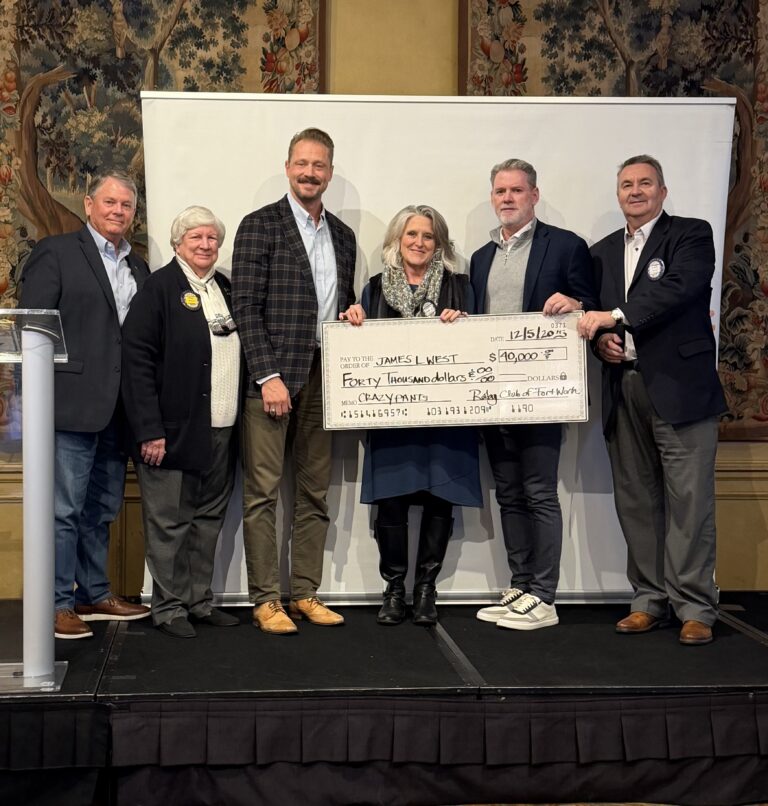 Rotary Club of Fort Worth presents $40,000 check to James L. West